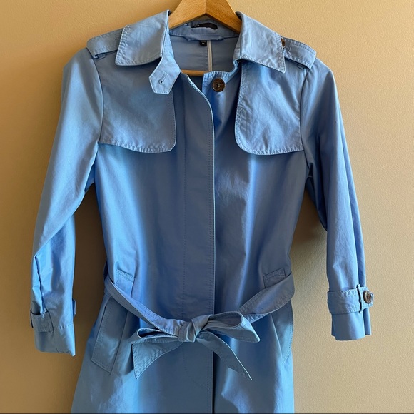 Gap cornflower blue trench coat SIZE XS - Picture 4 of 4